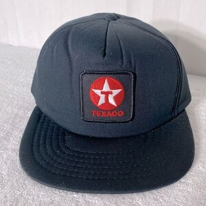 Vintage Black Red Texaco Snap Back Trucker Hat
